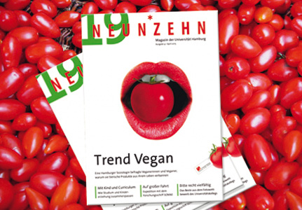 Trend Vegan ist das Titelthema der vierten Ausgabe von 19NEUNZEHN. Foto: UHH/Sukhina
