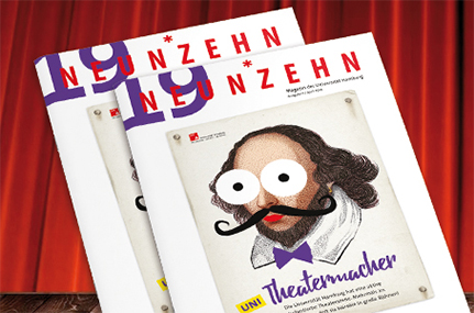 Die aktuelle Ausgabe der 19NEUNZEHN widmet sich dem Thema Theatermacher. Foto: UHH/Sukhina