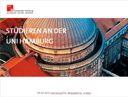 So sieht das Titelblatt der neu gestalteten Präsentationsfolien der Universität Hamburg aus. Foto: Screenshot
