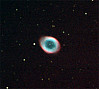 Blick durch das Ausbildungsteleskop auf Mallorca: Der Ringnebel, ein planetarischer Nebel im Sternbild Leier, Bild: Vadim Burwitz