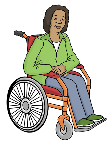 Frau im Rollstuhl