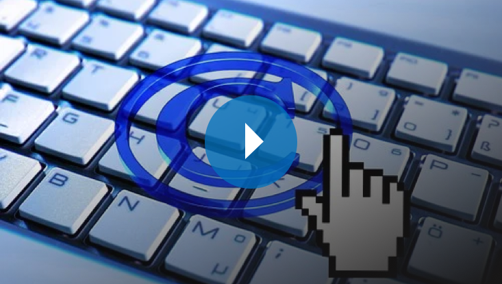 Tastatur mit Graphik einer Hand