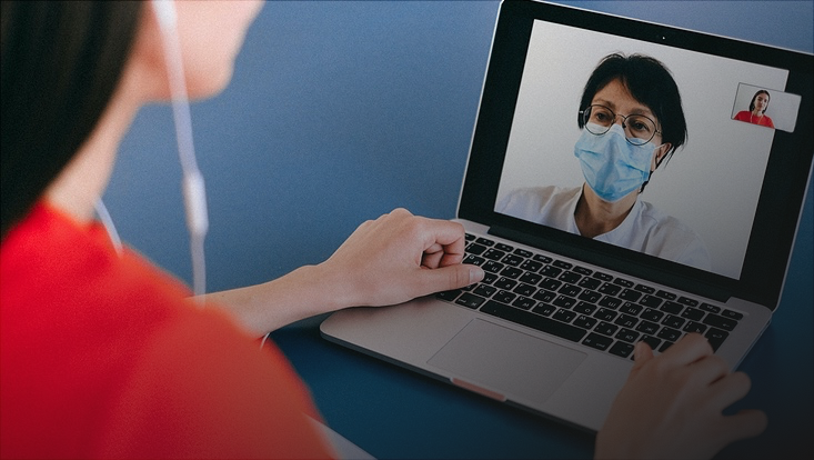 Zoom-Meeting am Laptop