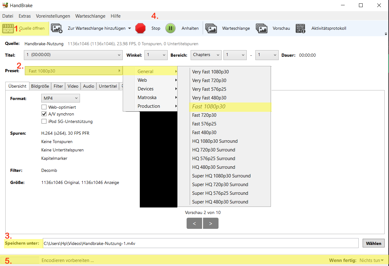 Screenshot Handbreak