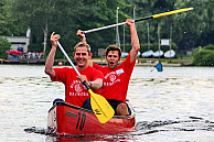 Die Universität Hamburg war gleich mit zwei Booten beim Rennen vertreten. Die Freude über den Sieg war groß. Foto: Hochschulsport Hamburg