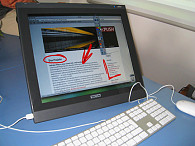 Ansicht des Monitors mit Markierungen, Foto: UHH/GW