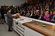 Die amtierende stellvertretende Präsident Prof. Dr. Löschper bei der Einweihungsfeier des DKRZ, Foto: UHH/P. Schell