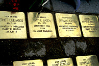 Auf dem Bürgersteig vor der Edmund-Siemers-Allee 1 sind nun 10 Stolpersteine eingelassen, Foto: UHH/Werner