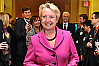 Bundesministerin Schavan bei ihrer Ankunft im Deutschen Klimarechenzentrum DKRZ Hamburg, Foto: UHH/P. Schell