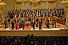 Chor und Orchester der Universität Hamburg auf der neobarocken Bühne der Laeiszhalle, Foto: UHH, RRZ/MCC, Arvid Mentz