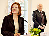 Die Kanzlerin und der Präsident begrüßen neu Angestellte in Technik und Verwaltung. Foto: UHH/Schell