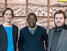 Sara Capdeville, Ndzodo Awono und Christian Jarling (von links nach rechts) werden in den kommenden vier Jahren die koloniale Sammlung des Übersee-Museums Bremen erforschen. Foto: Übersee-Museum Bremen, Matthias Haase